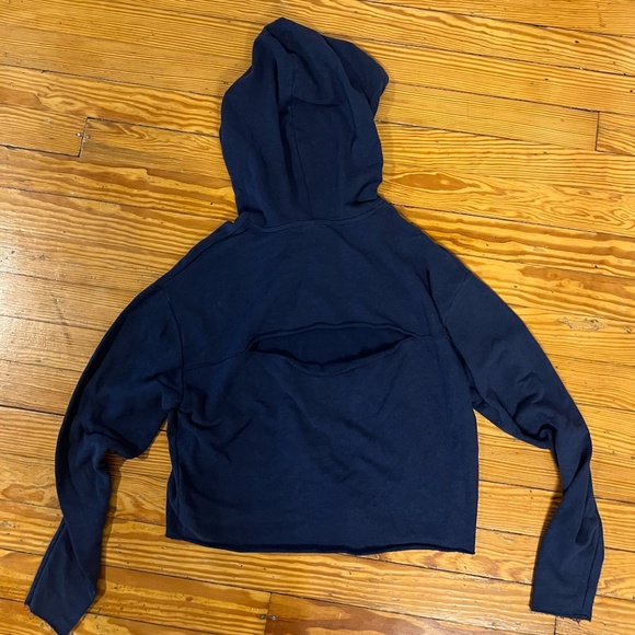 Navy Cropped Sweatshirt - Picture 3 of 3